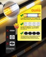 Roof Mount Strobe Light Bar 24 – Amber & White Emergency Traffic Warning Lights - Image 5