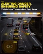 Roof Mount Strobe Light Bar 24 – Amber & White Emergency Traffic Warning Lights - Image 6