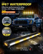 Roof Mount Strobe Light Bar 24 – Amber & White Emergency Traffic Warning Lights - Image 3