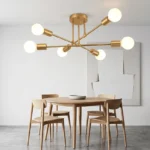 6-Light Gold Sputnik Pendant Chandelier – Modern Nordic Ceiling Light