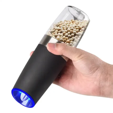 Black and white USB-C rechargeable electric salt and pepper grinder set