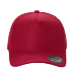 Suede mesh five-panel trucker hat with curved brim