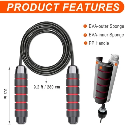 Adjustable plastic workout jump rope in a selected color