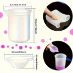 Pink 49-piece silicone mold and epoxy resin crafting tool set with measuring cups and droppers