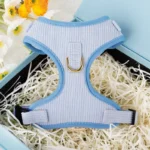 Adjustable padded corduroy quick-release pet harness in multiple colors