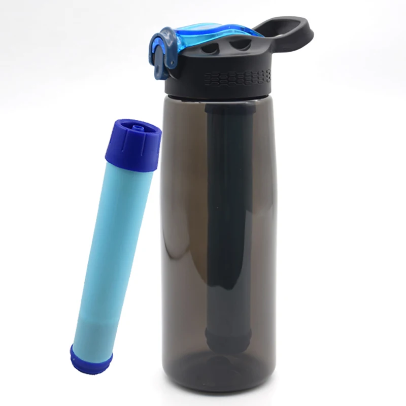 650 mL Tritan BPA-free filter water bottle with straw-style drinking in multiple colors