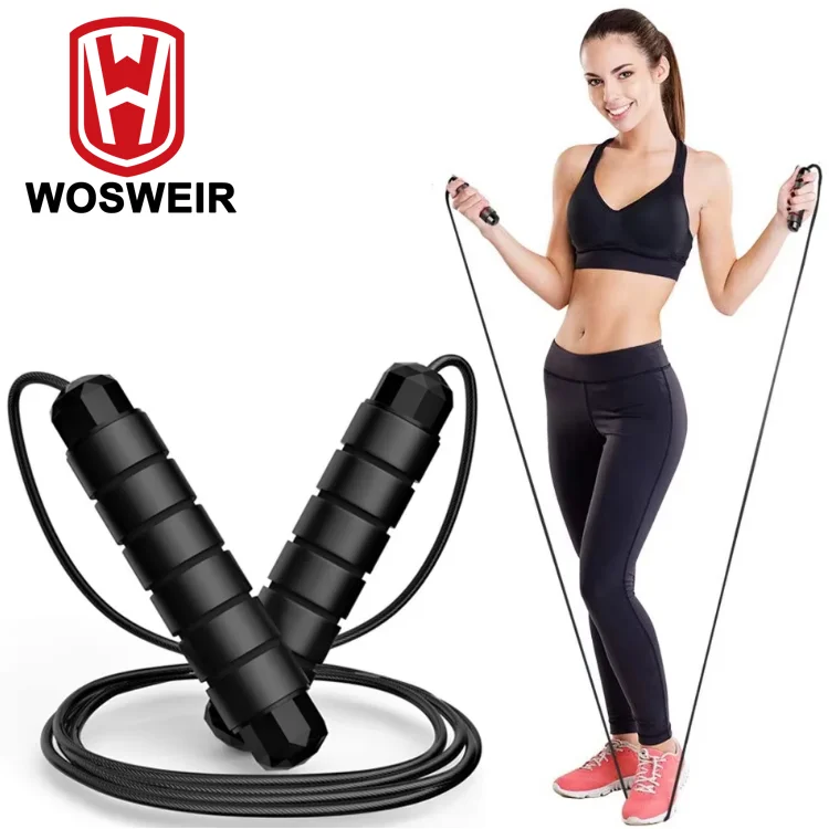 Adjustable plastic workout jump rope in a selected color