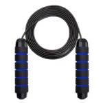PVC jump rope with foam handles available in Light Green, Blue, Black, and Red