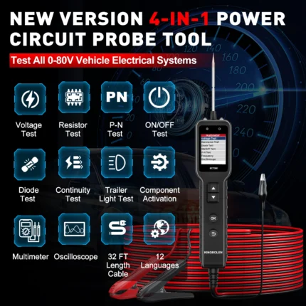 Kingbolen ECT300 automotive circuit tester with 1.5-inch screen