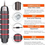 Adjustable plastic workout jump rope in a selected color