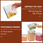 Set of 10 transparent square food storage containers with flip-top lids