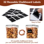 Set of 10 transparent square food storage containers with flip-top lids
