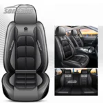 Universal 9D PU leather car seat cover set in black, red, brown, gray or green