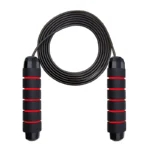 PVC jump rope with foam handles available in Light Green, Blue, Black, and Red