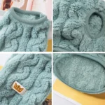 Solid-color fleece pet coat for small cats, kittens, puppies, and small dogs
