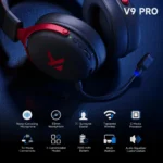 MCHOSE V9 Pro wireless gaming headset with adjustable headband and microphone
