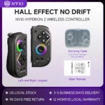 Black Hall Effect wireless controller with RGB lighting for Nintendo Switch