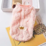 Solid-color fleece pet coat for small cats, kittens, puppies, and small dogs