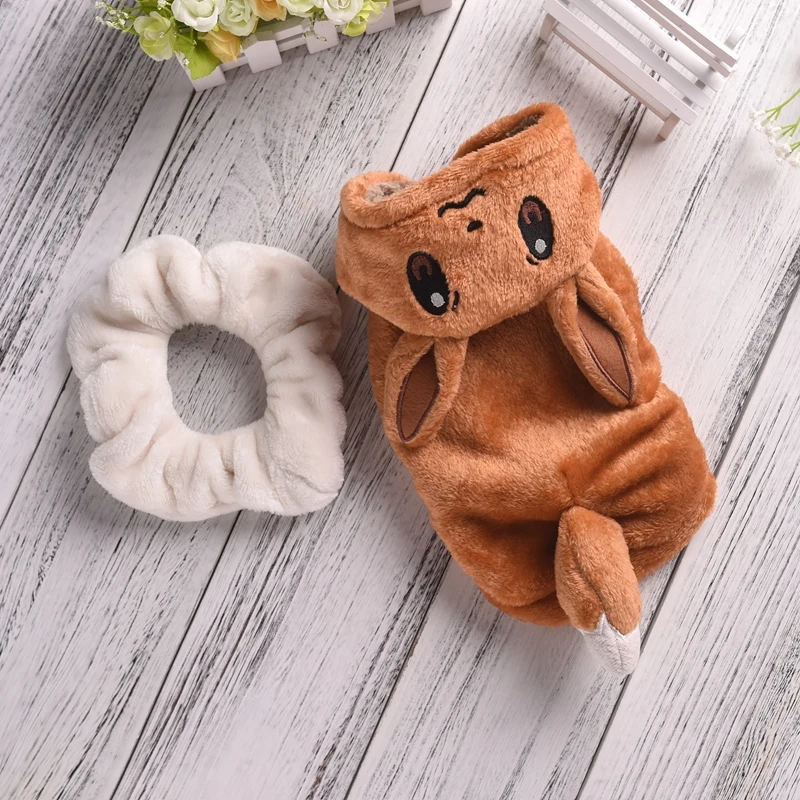 Coffee fleece cartoon hoodie coat for dogs
