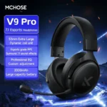 MCHOSE V9 Pro wireless gaming headset with adjustable headband and microphone