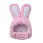 Playful character-inspired cloth head cover for a small cat