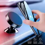 Compact magnetic car phone mount with adjustable dashboard holder