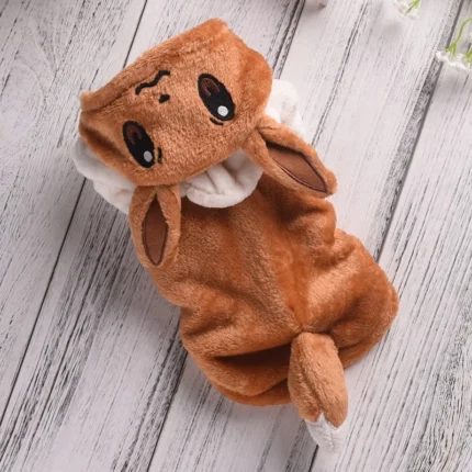 Coffee fleece cartoon hoodie coat for dogs