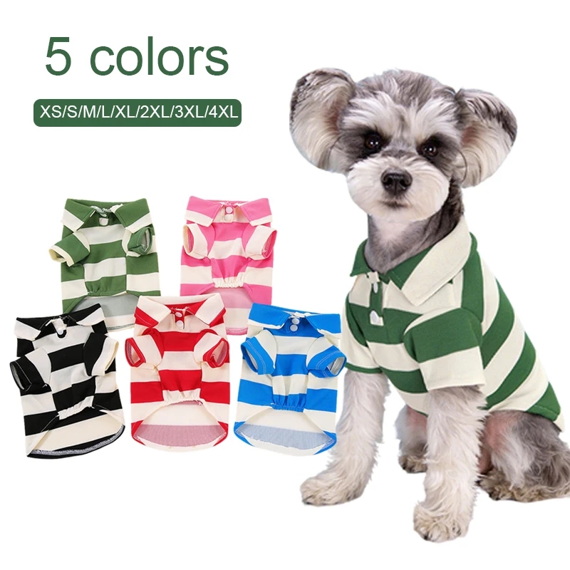 Casual polo-style pet shirt for dogs and cats in multiple colors and sizes