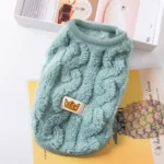 Solid-color fleece pet coat for small cats, kittens, puppies, and small dogs