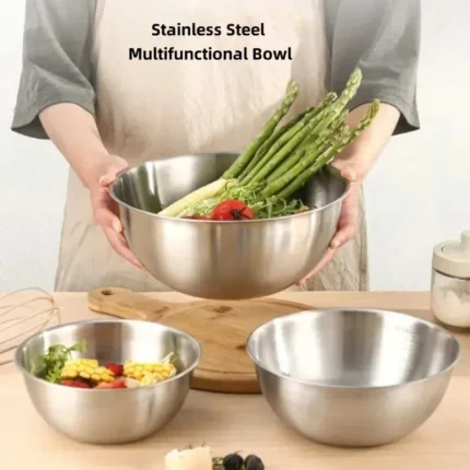 Stainless steel mixing bowl set for cooking baking and food storage