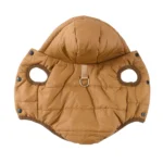 Hooded fleece coat for small dogs and cats in black, red, and coffee
