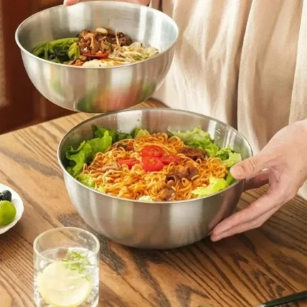 Stainless steel mixing bowl set for cooking baking and food storage