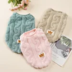 Soft fleece sweater vest for small dogs, puppies, and cats in a solid color