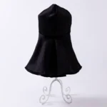 Black-and-white nun-inspired costume with hood, white trim, bib, and cross decoration for cats and small dogs