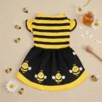 Yellow bumble bee-inspired dress for dogs and cats