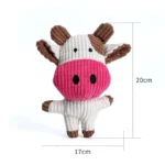 Plush squeaky dog toy available in pig, elephant, rabbit, and cow designs