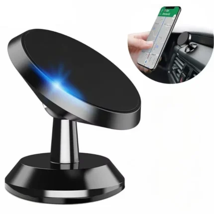 Compact magnetic car phone mount with adjustable dashboard holder